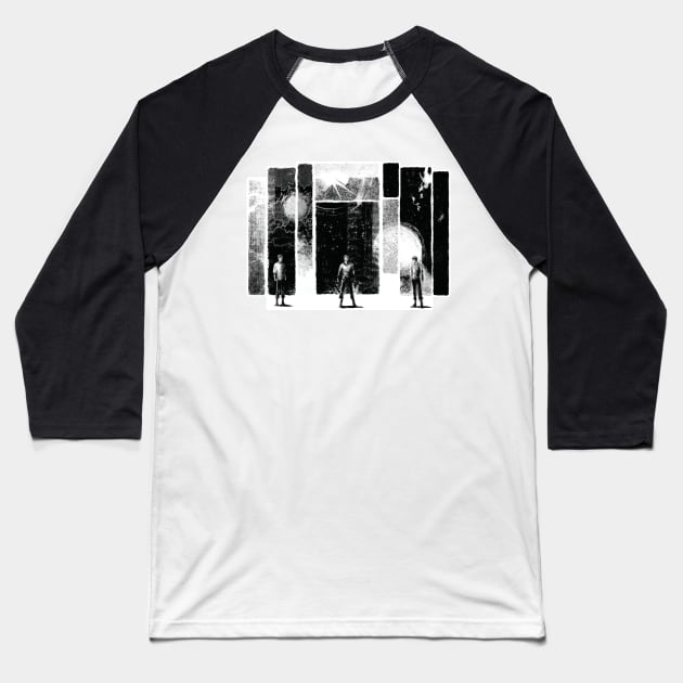 Trio Triptych Baseball T-Shirt by Joanna Estep